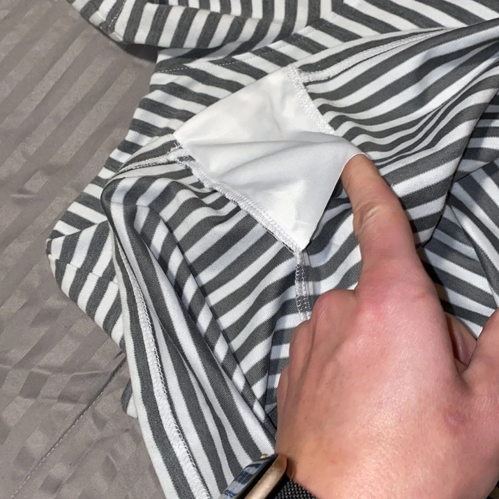 Oakley Gray & white striped collared polo shortsleeve men’s regular fit shirt XL - Picture 9 of 9